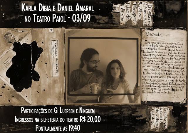 Karla Díbia e Daniel Amaral no Teatro Paiol